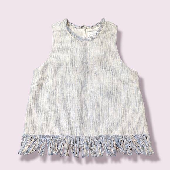 Mudpie Tweed Fringe Sleeveless Top - Picture 1 of 4
